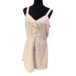 LOFT Cream Button-Front Mini Dress